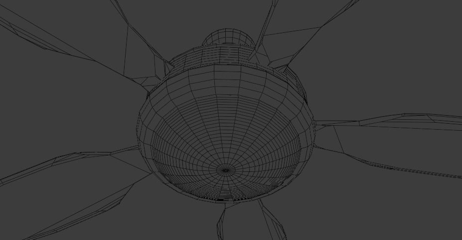 Modern Ceiling Fan Low-poly 3D model_4