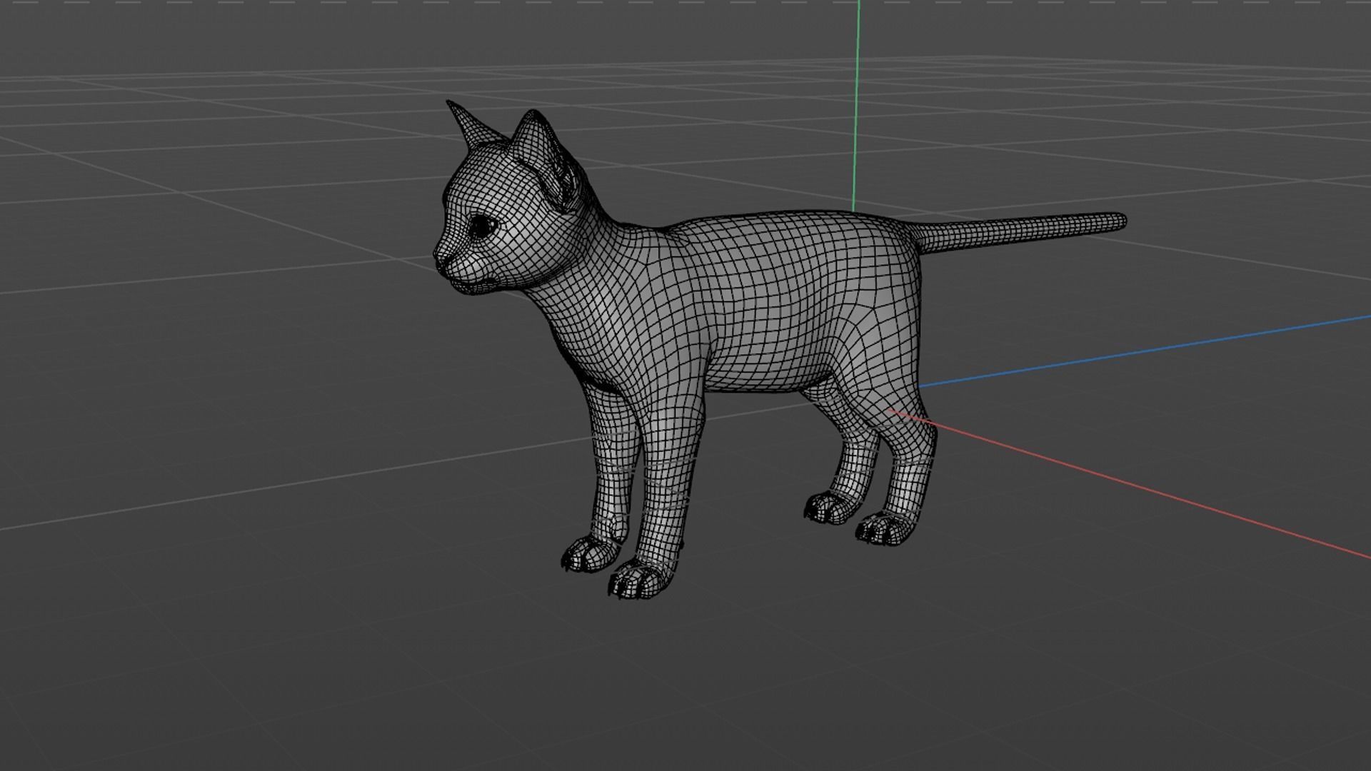 Realistic 3D Black  Kitten Rigged 3D model_37
