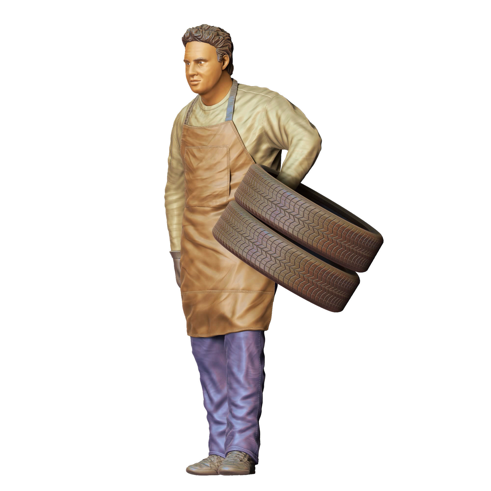 N14 Mechanic fixing and changing the tires 3D print model_27