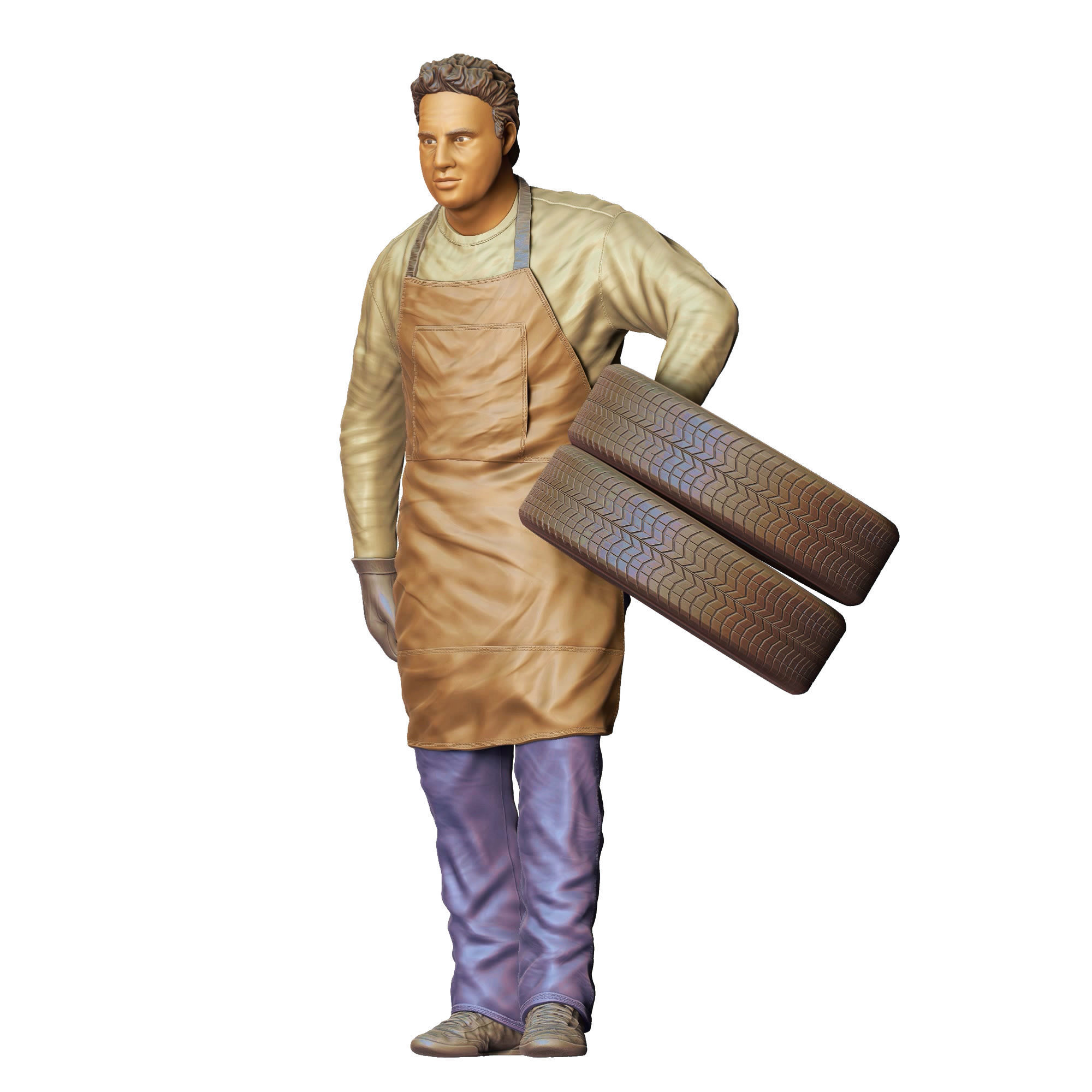 N14 Mechanic fixing and changing the tires 3D print model_28