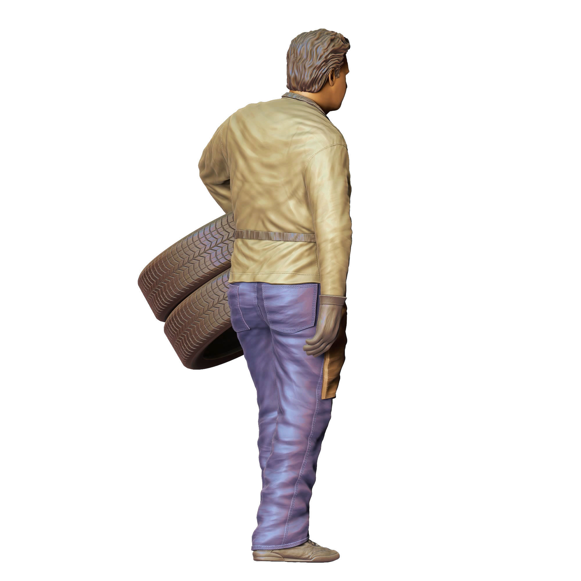 N14 Mechanic fixing and changing the tires 3D print model_11