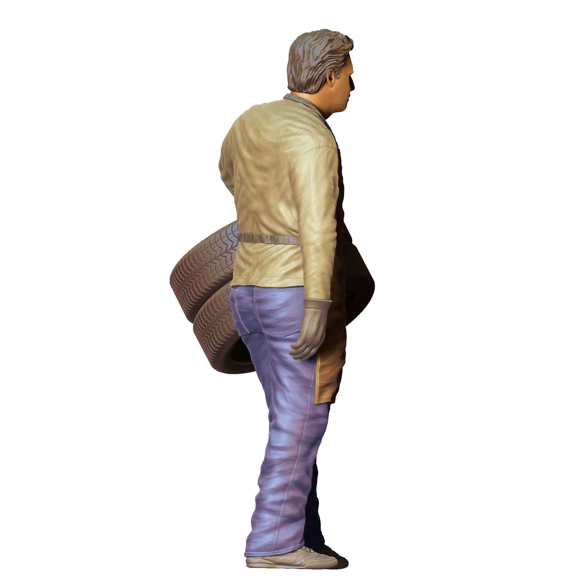 N14 Mechanic fixing and changing the tires 3D print model_10