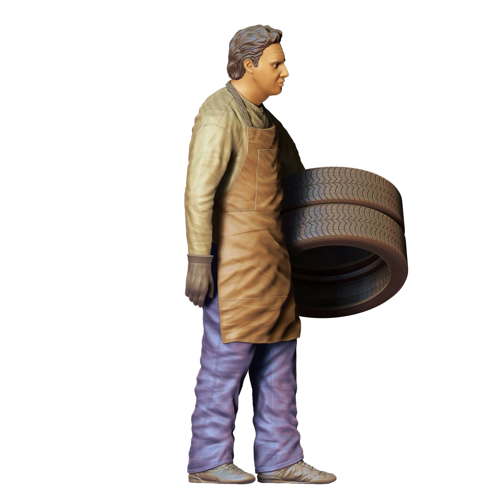 N14 Mechanic fixing and changing the tires 3D print model_6