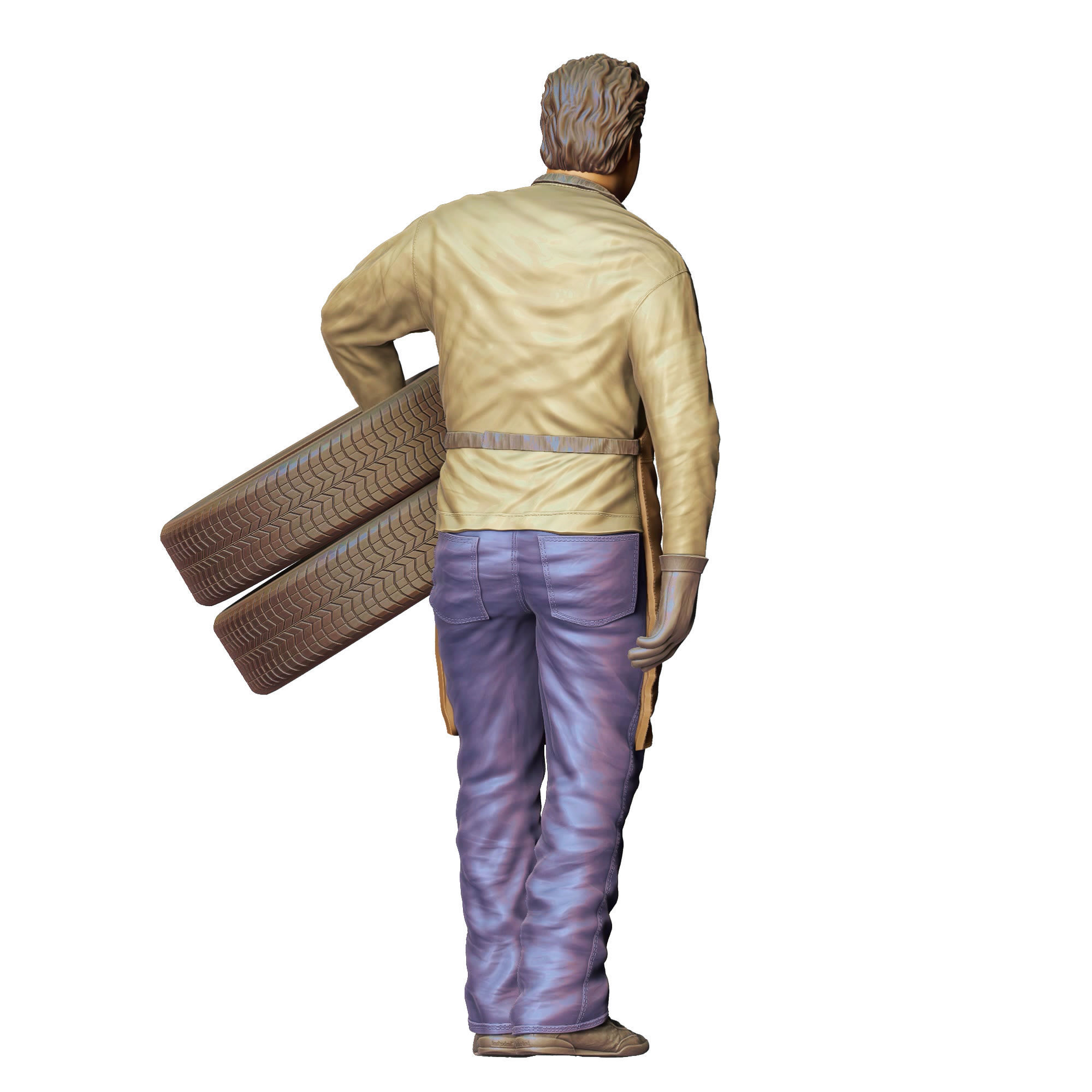 N14 Mechanic fixing and changing the tires 3D print model_13