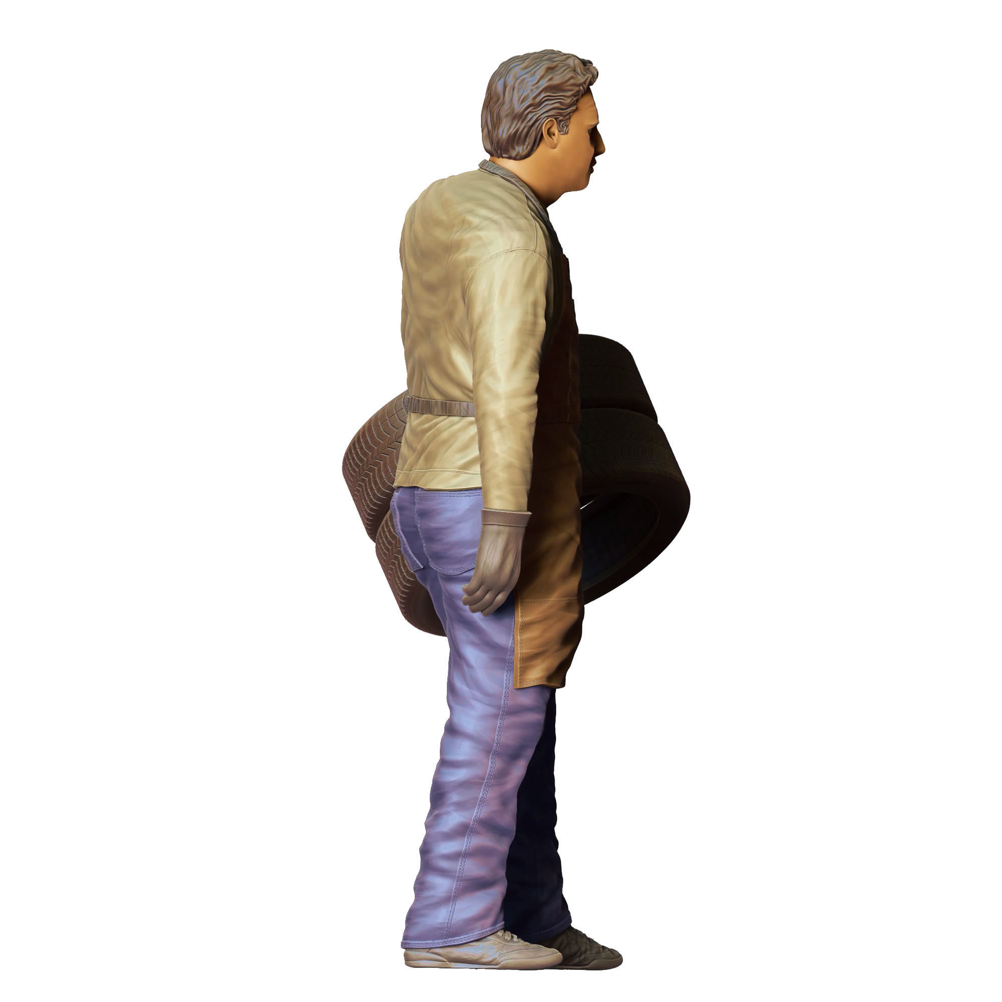 N14 Mechanic fixing and changing the tires 3D print model_9