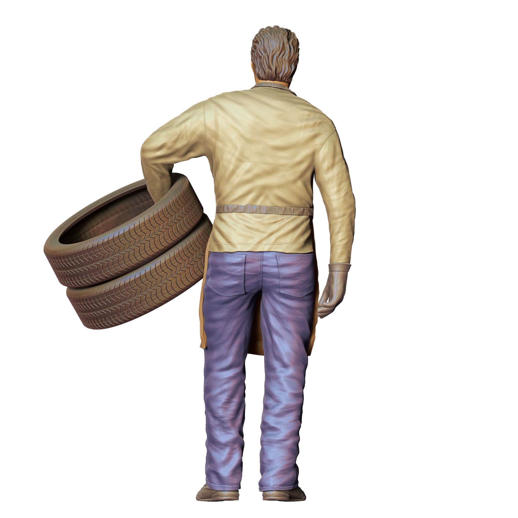 N14 Mechanic fixing and changing the tires 3D print model_15