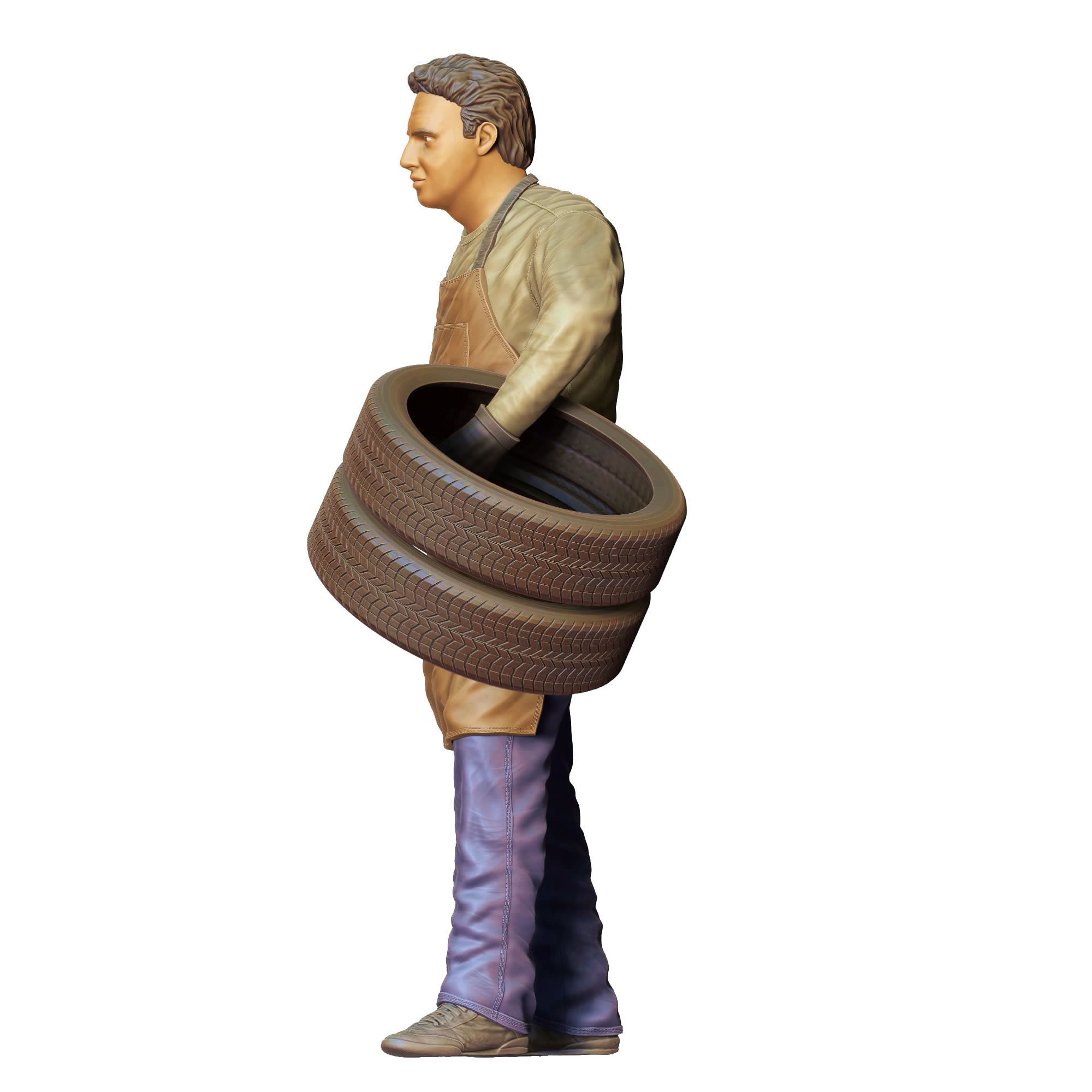 N14 Mechanic fixing and changing the tires 3D print model_24