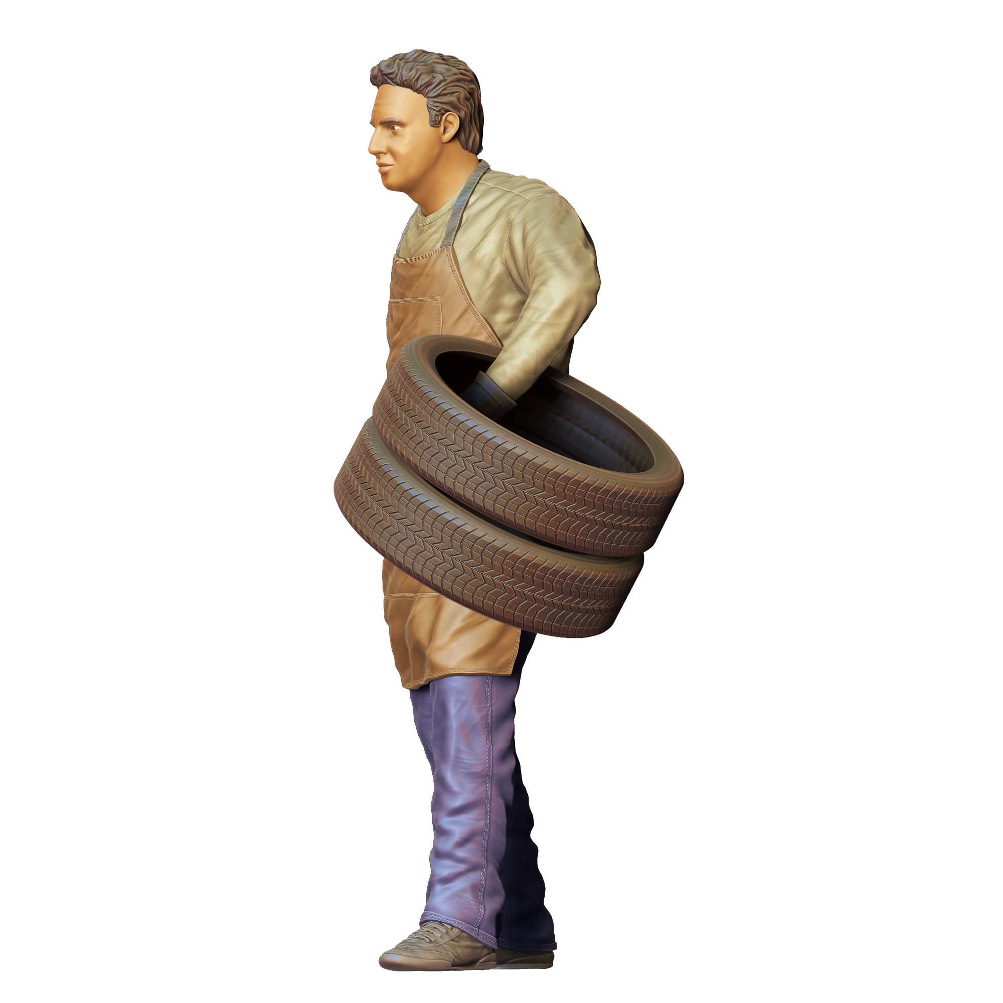 N14 Mechanic fixing and changing the tires 3D print model_25