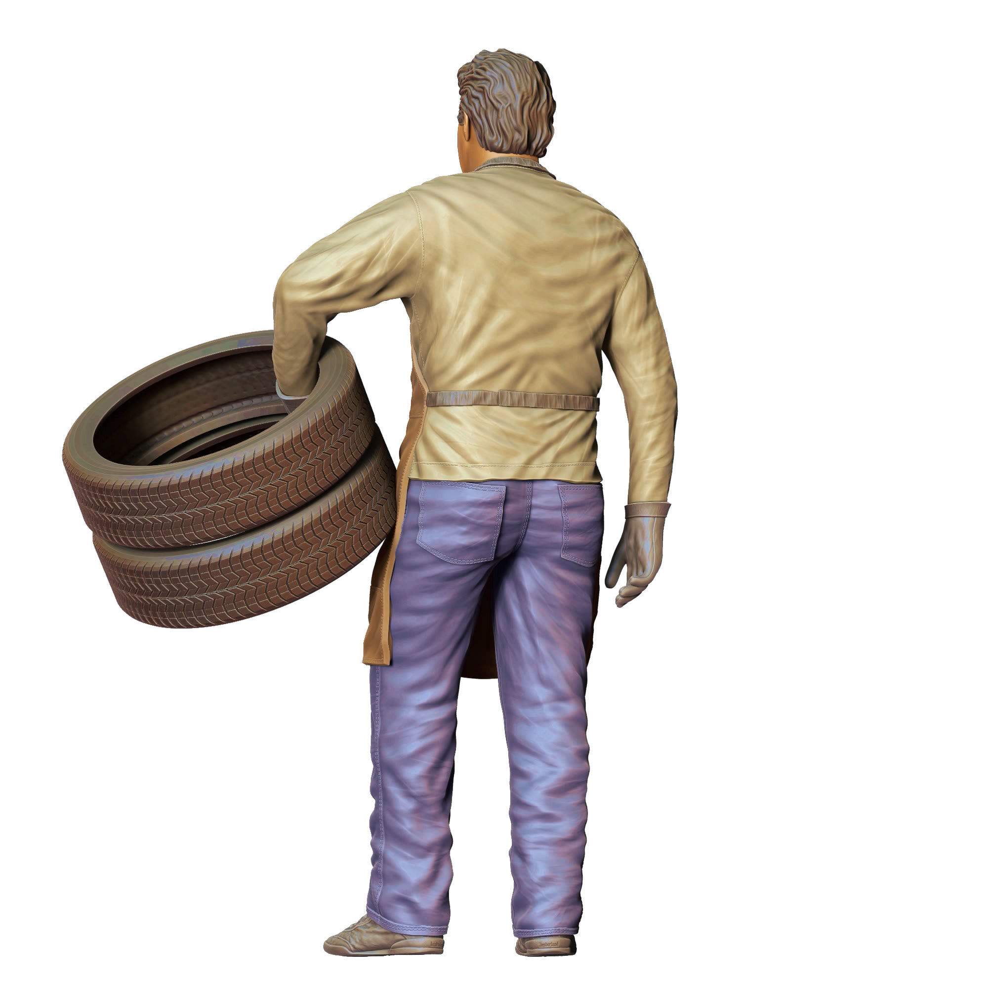 N14 Mechanic fixing and changing the tires 3D print model_17