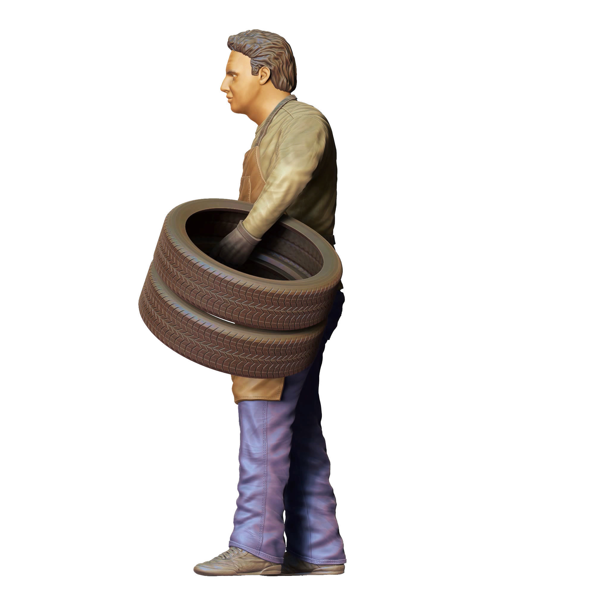 N14 Mechanic fixing and changing the tires 3D print model_23