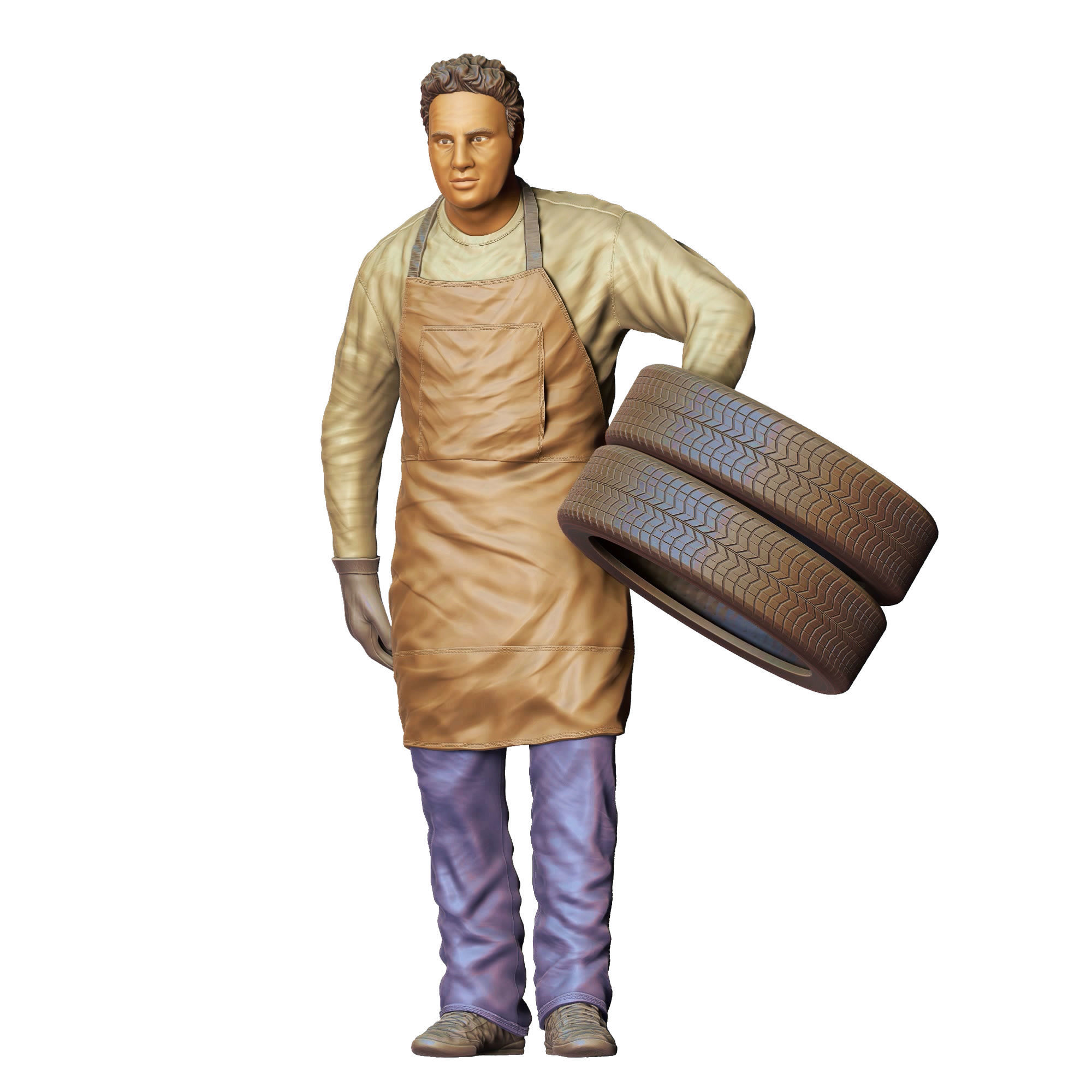 N14 Mechanic fixing and changing the tires 3D print model_29