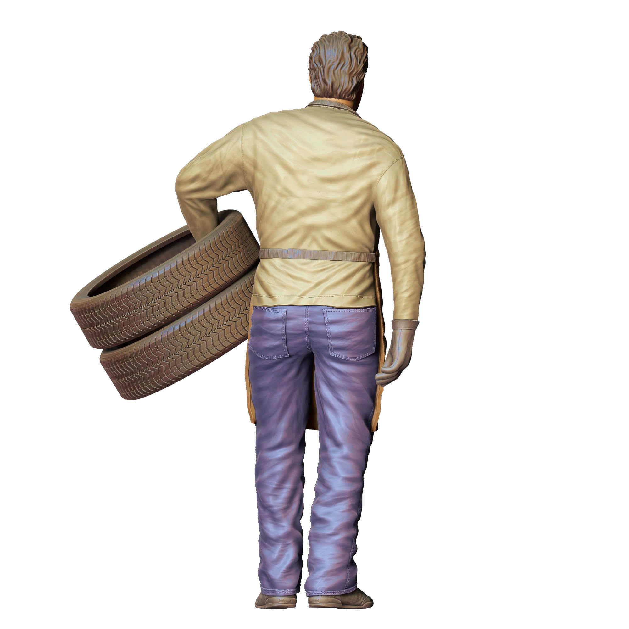 N14 Mechanic fixing and changing the tires 3D print model_14