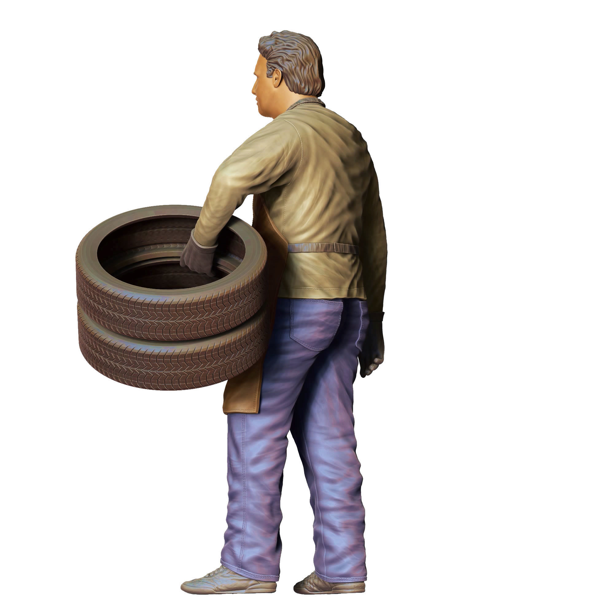 N14 Mechanic fixing and changing the tires 3D print model_20