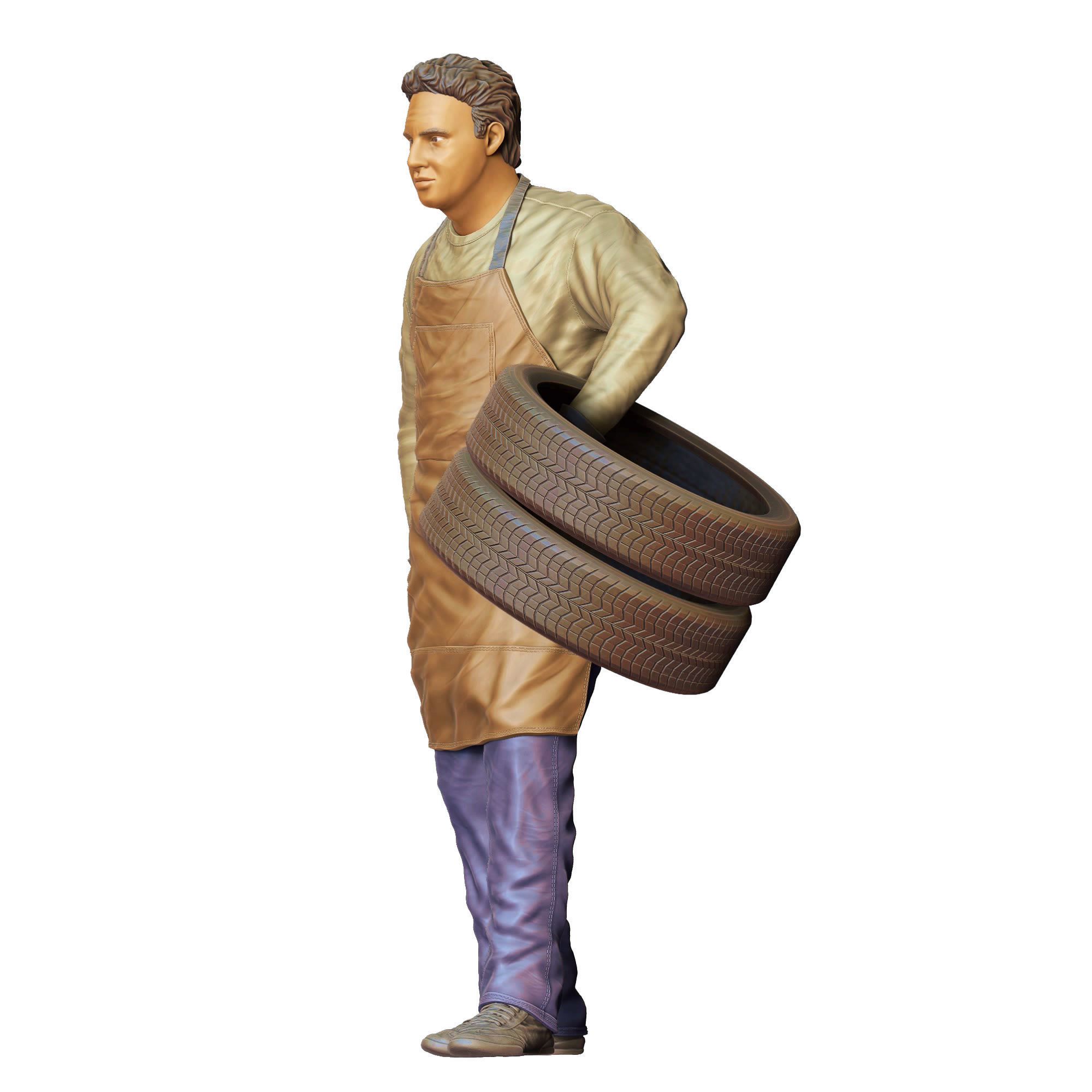 N14 Mechanic fixing and changing the tires 3D print model_26