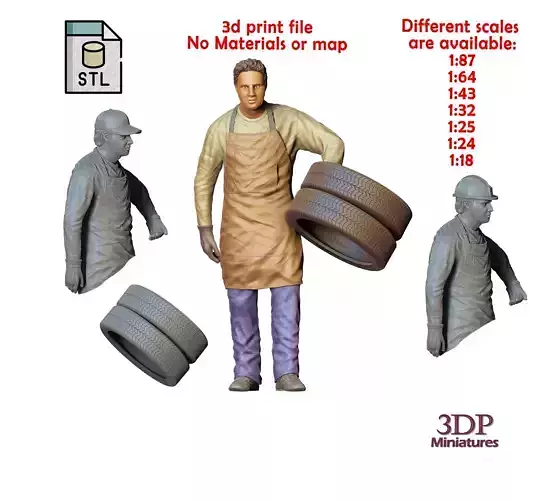 N14 Mechanic fixing and changing the tires