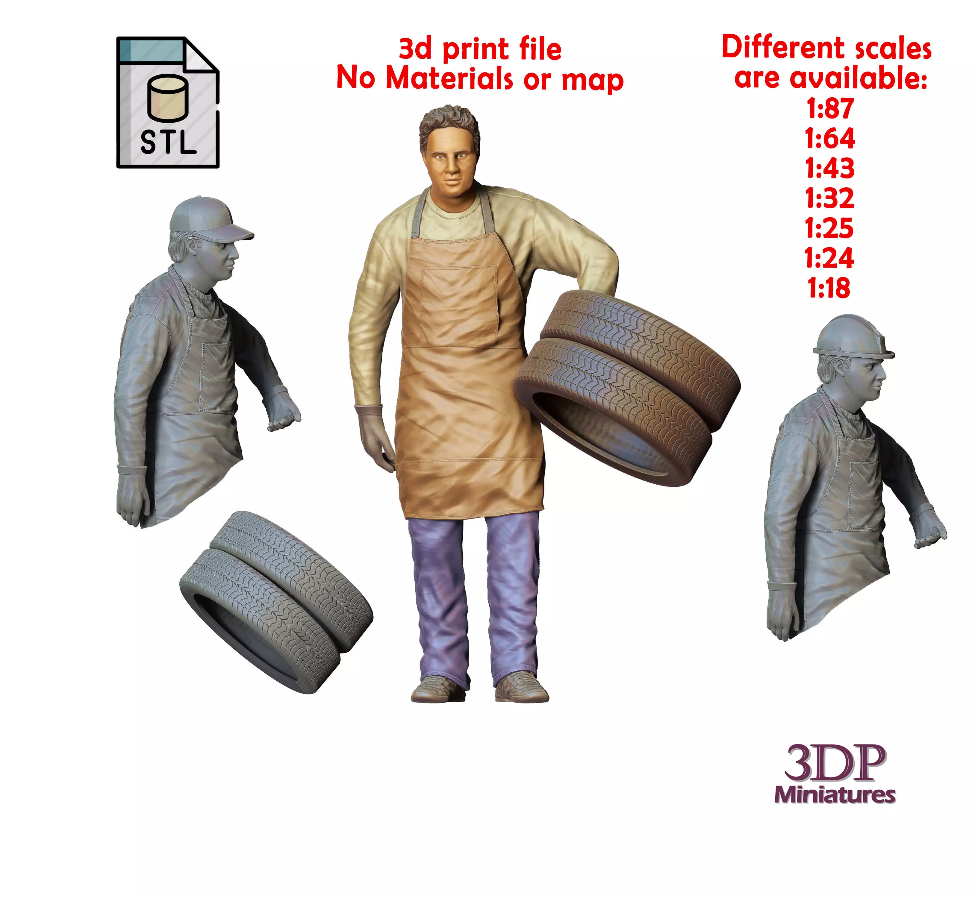 N14 Mechanic fixing and changing the tires 3D print model_0