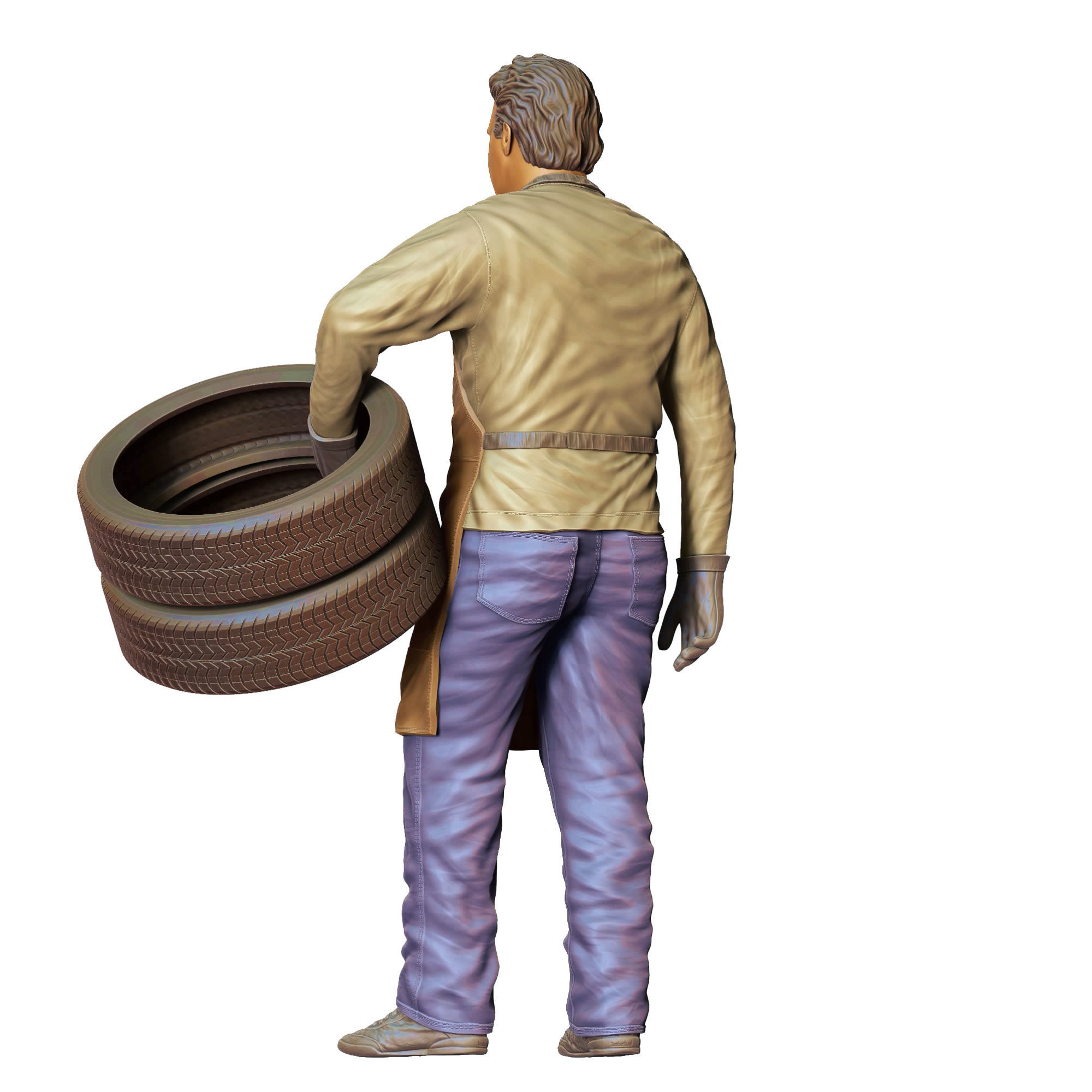 N14 Mechanic fixing and changing the tires 3D print model_18