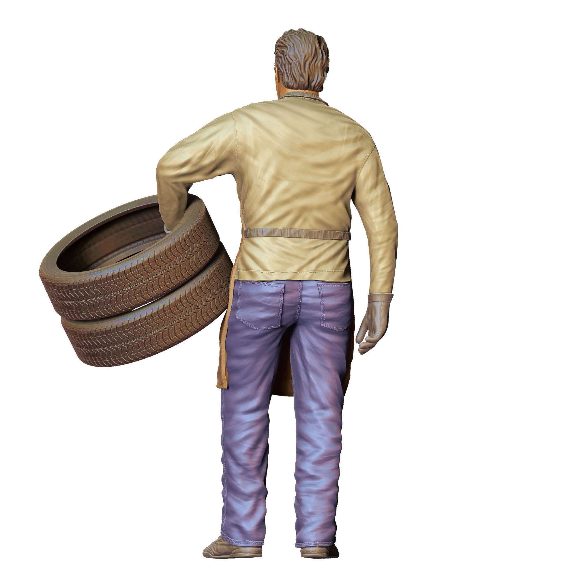 N14 Mechanic fixing and changing the tires 3D print model_16