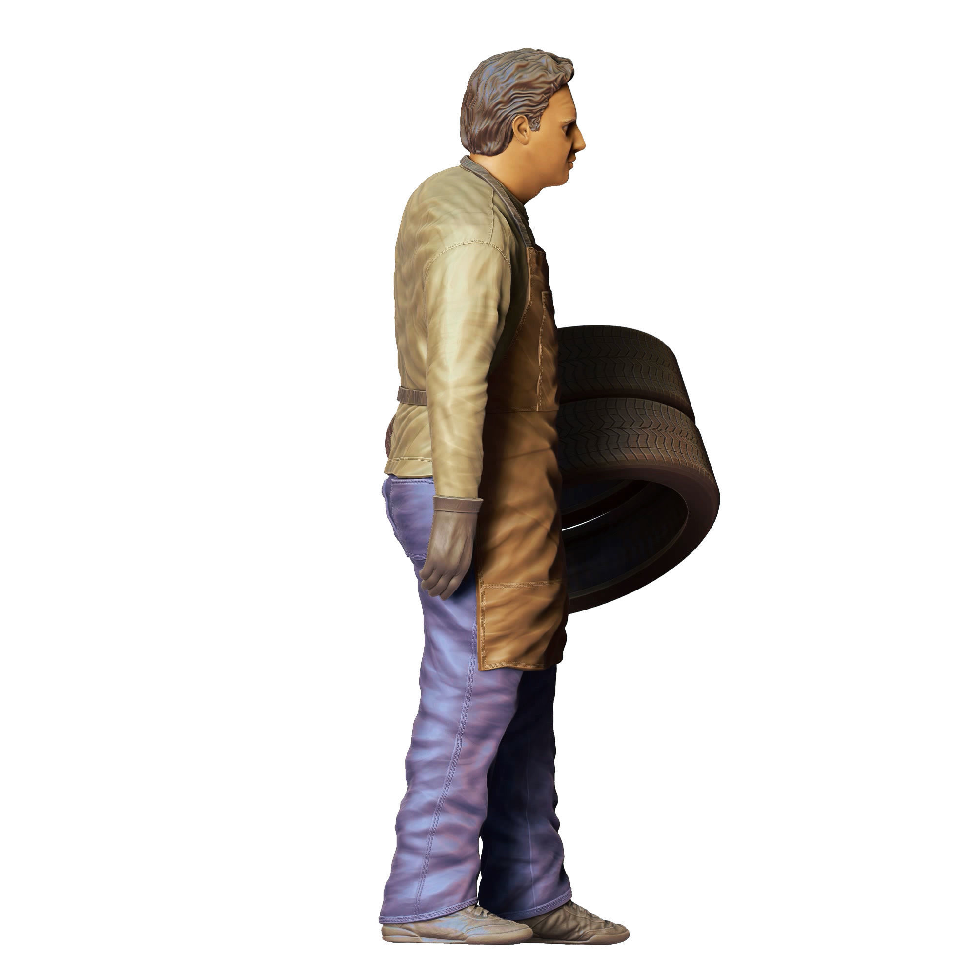 N14 Mechanic fixing and changing the tires 3D print model_8