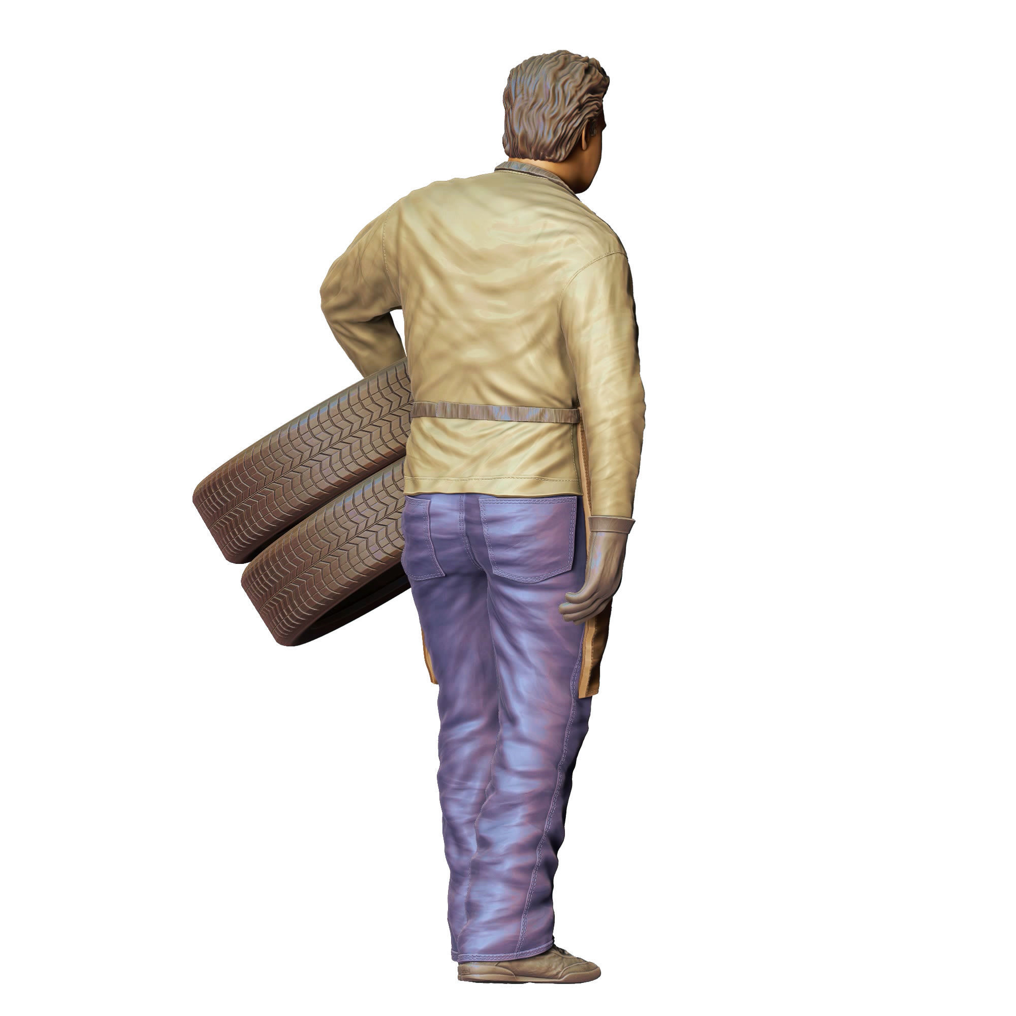 N14 Mechanic fixing and changing the tires 3D print model_12