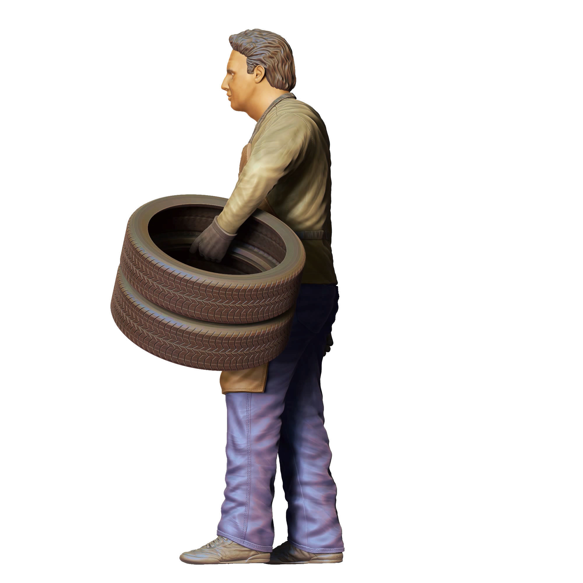 N14 Mechanic fixing and changing the tires 3D print model_22