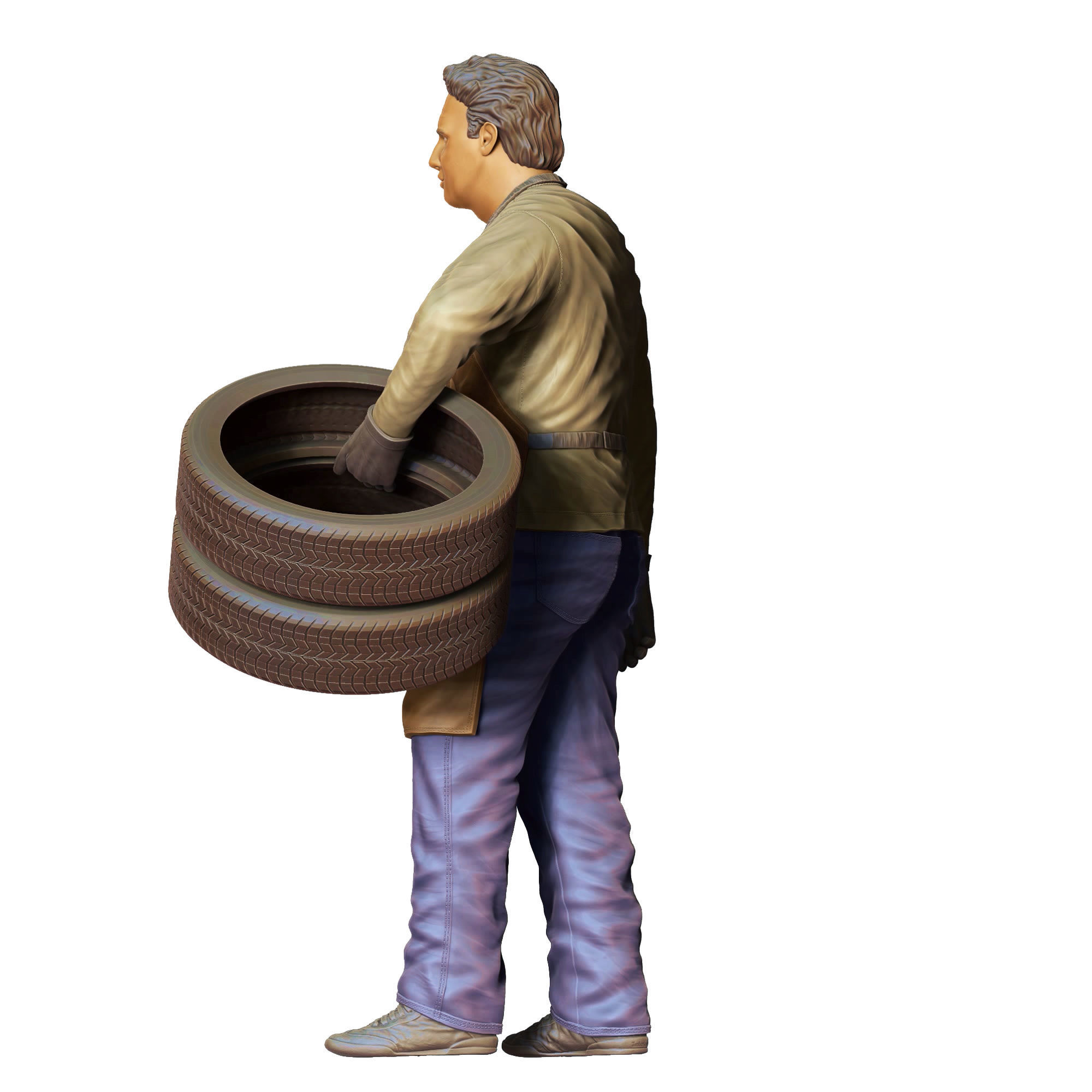 N14 Mechanic fixing and changing the tires 3D print model_21