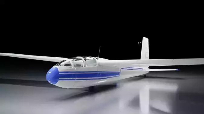 Aircraft-Airplane-Blanik-L13-1958 Low-poly 3D model