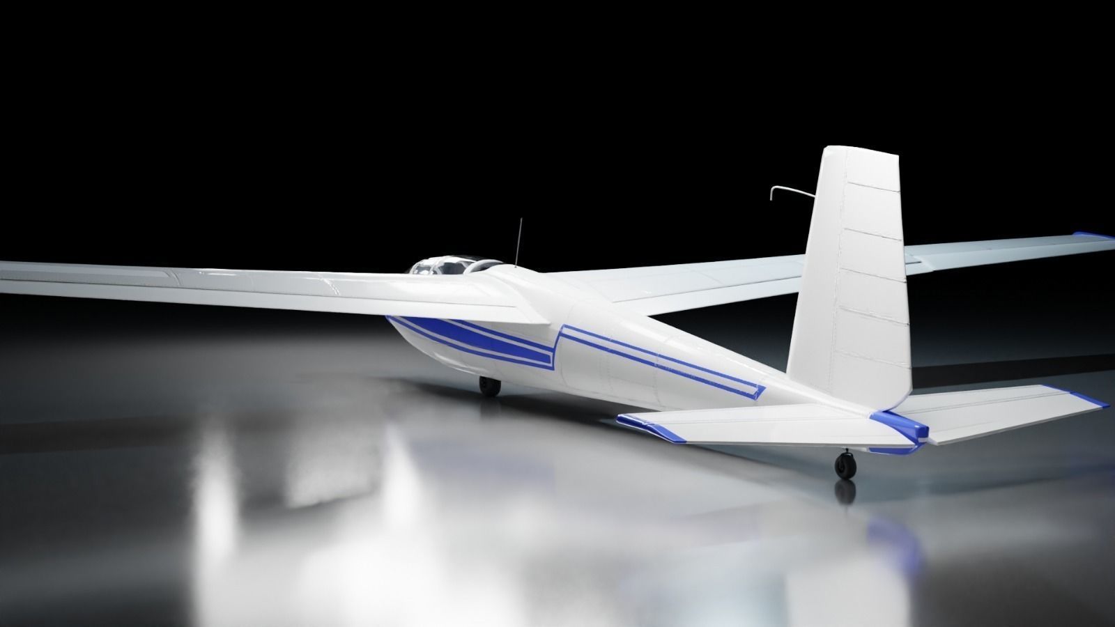 Aircraft-Airplane-Blanik-L13-1958 Low-poly 3D model_1