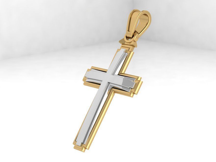 Cross Pendant 4195 3D print model_2