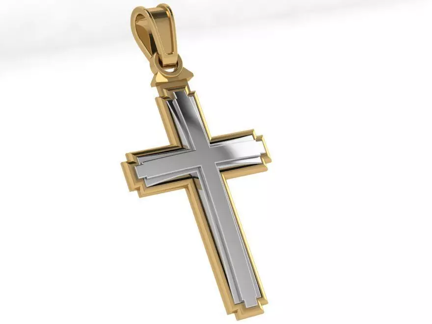 Cross Pendant 4195 3D print model_0