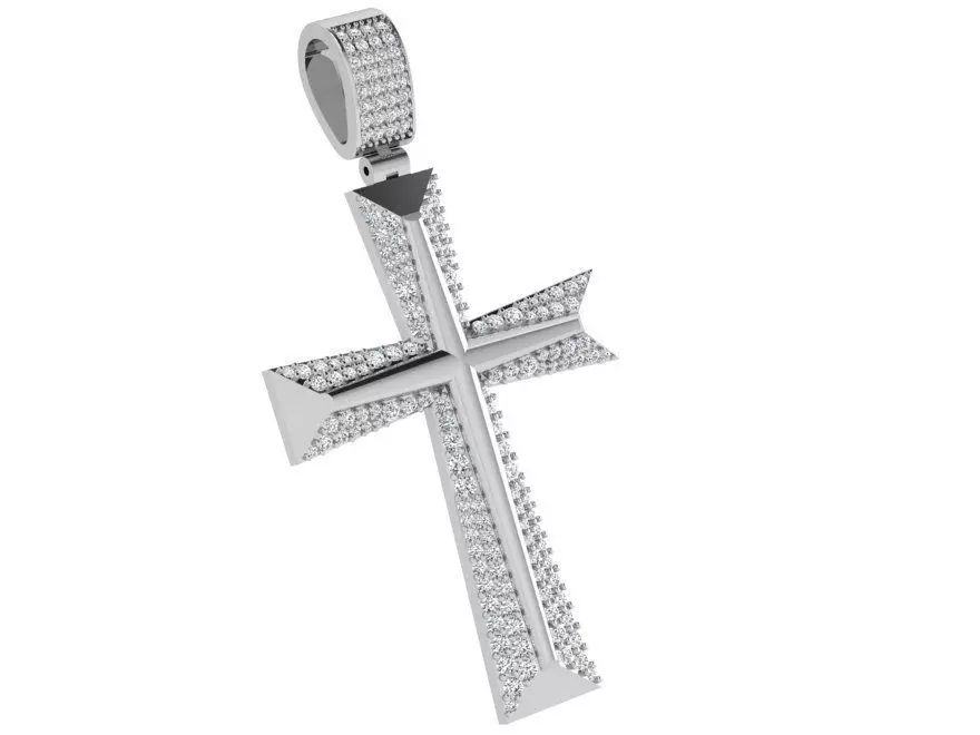 Diamond Cross Pendant 4196 3D print model_0