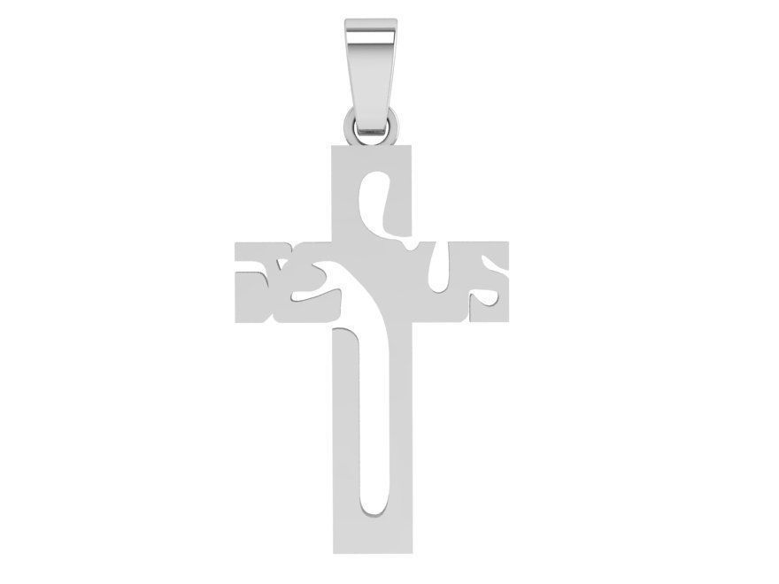 Textured Cross Pendant 4198 3D print model_2