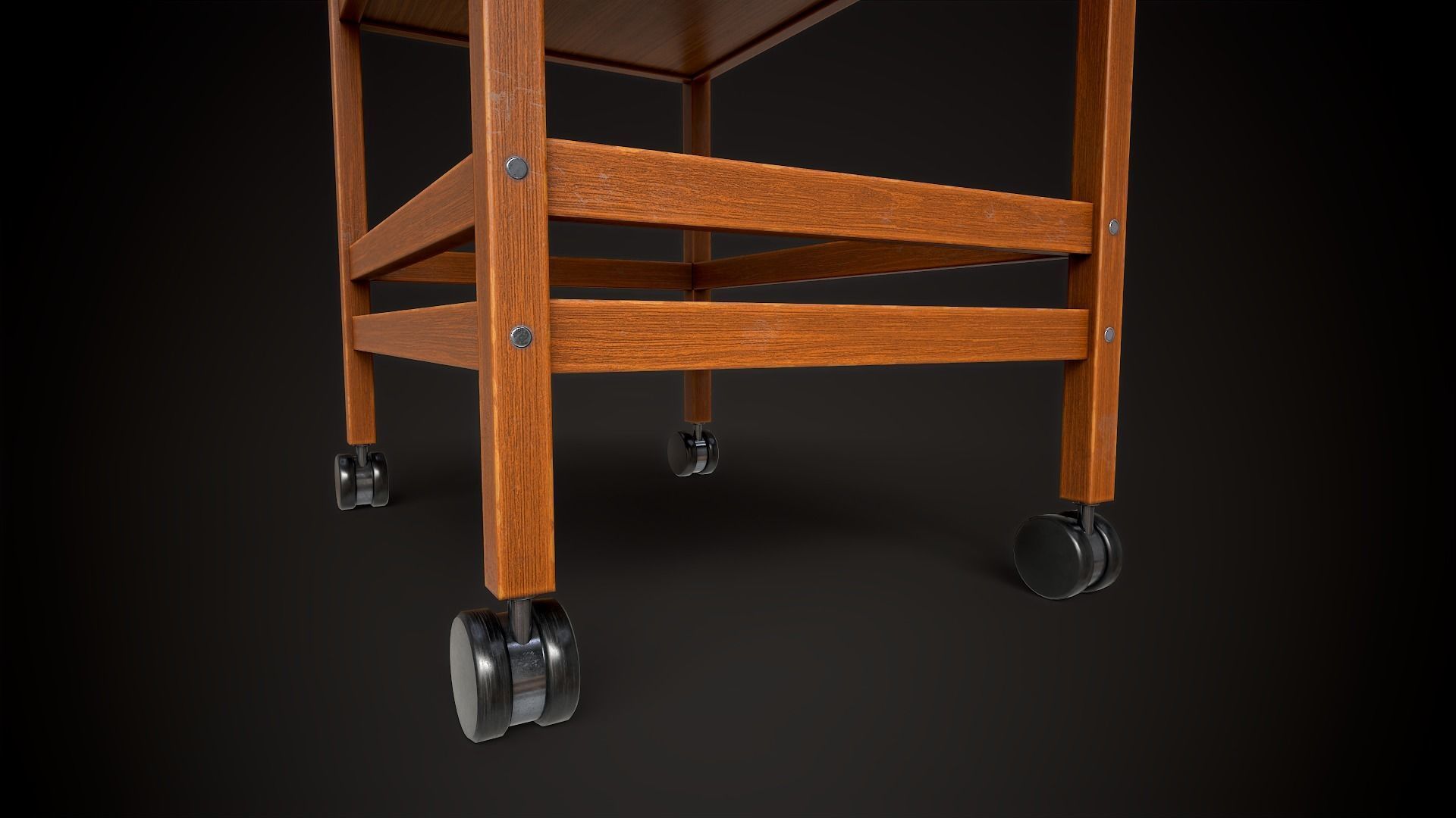 Office trolley Low-poly 3D model_5