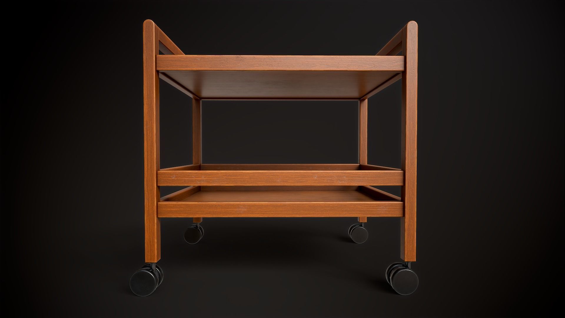 Office trolley Low-poly 3D model_4