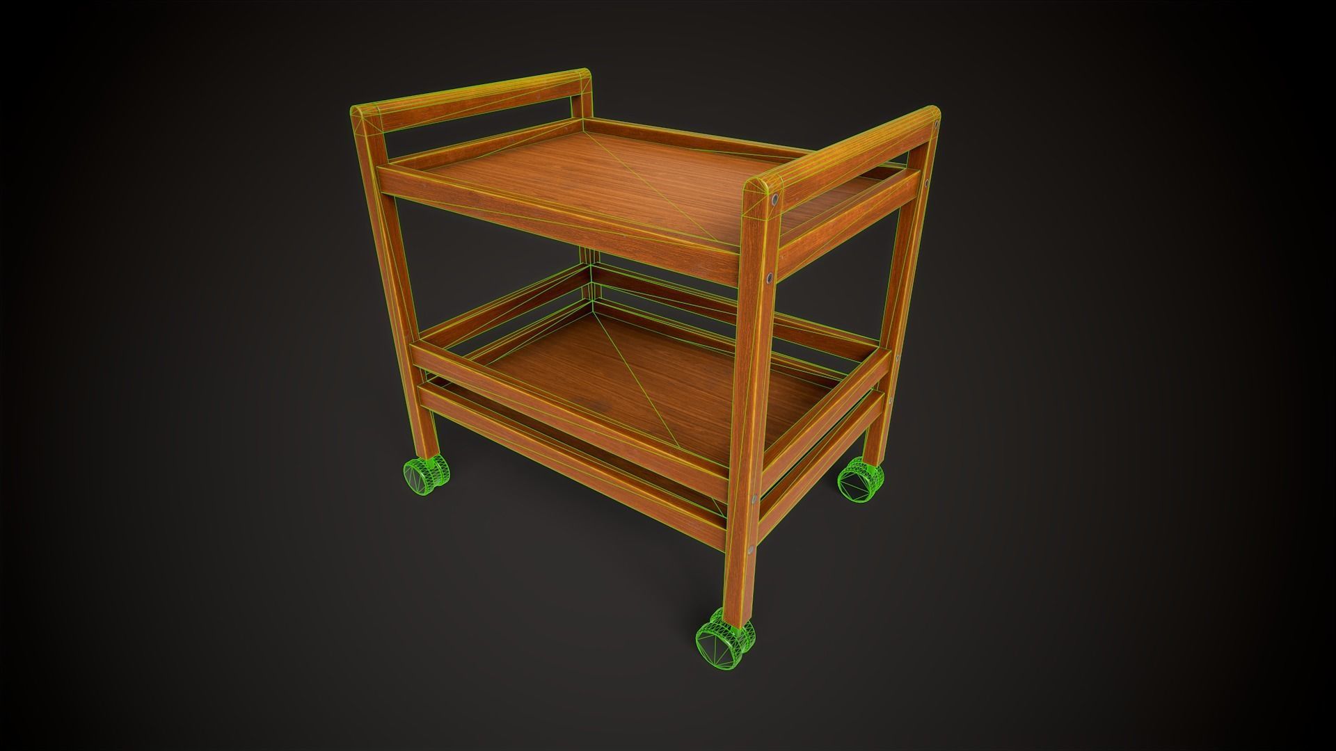 Office trolley Low-poly 3D model_9