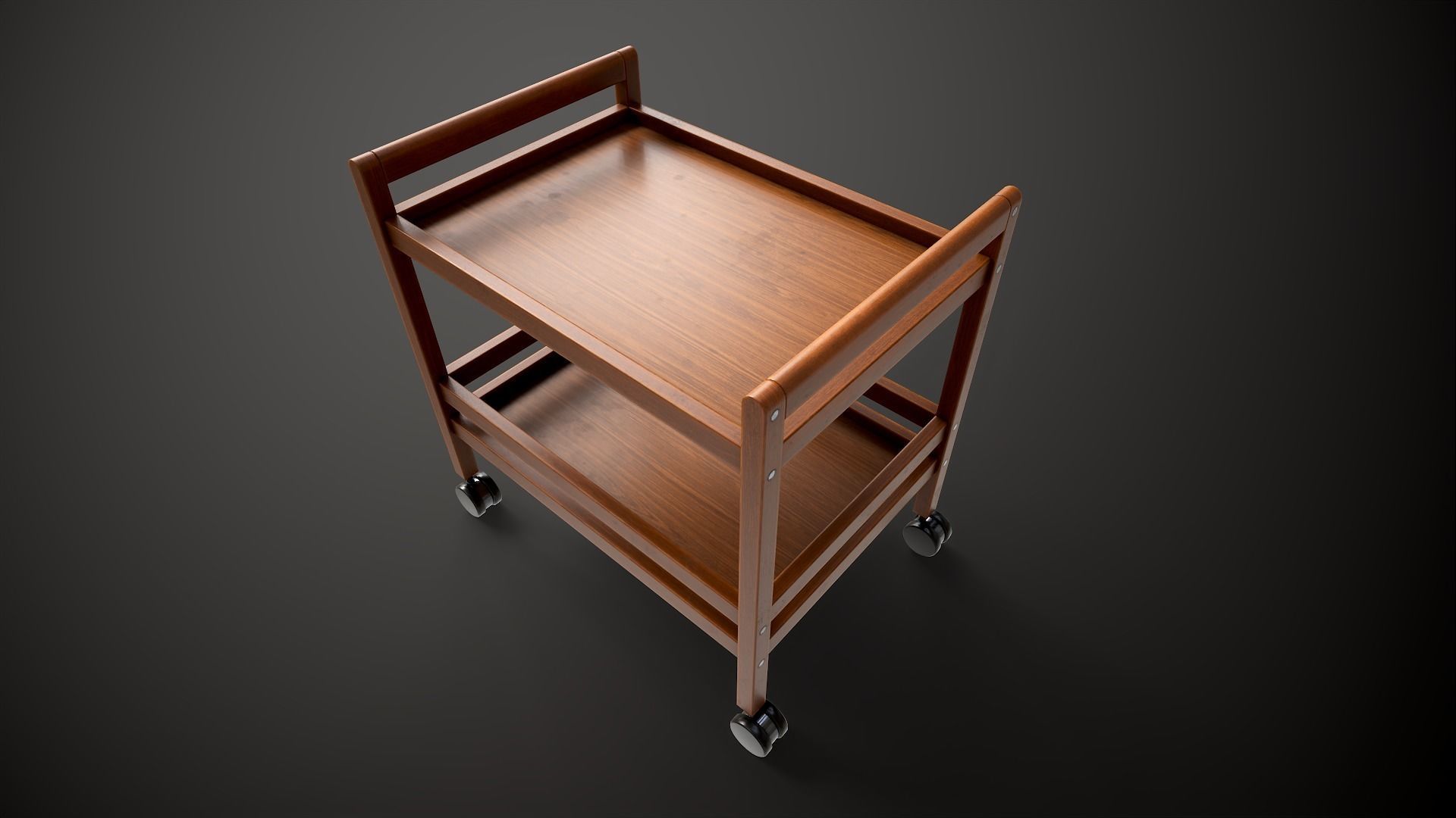 Office trolley Low-poly 3D model_2