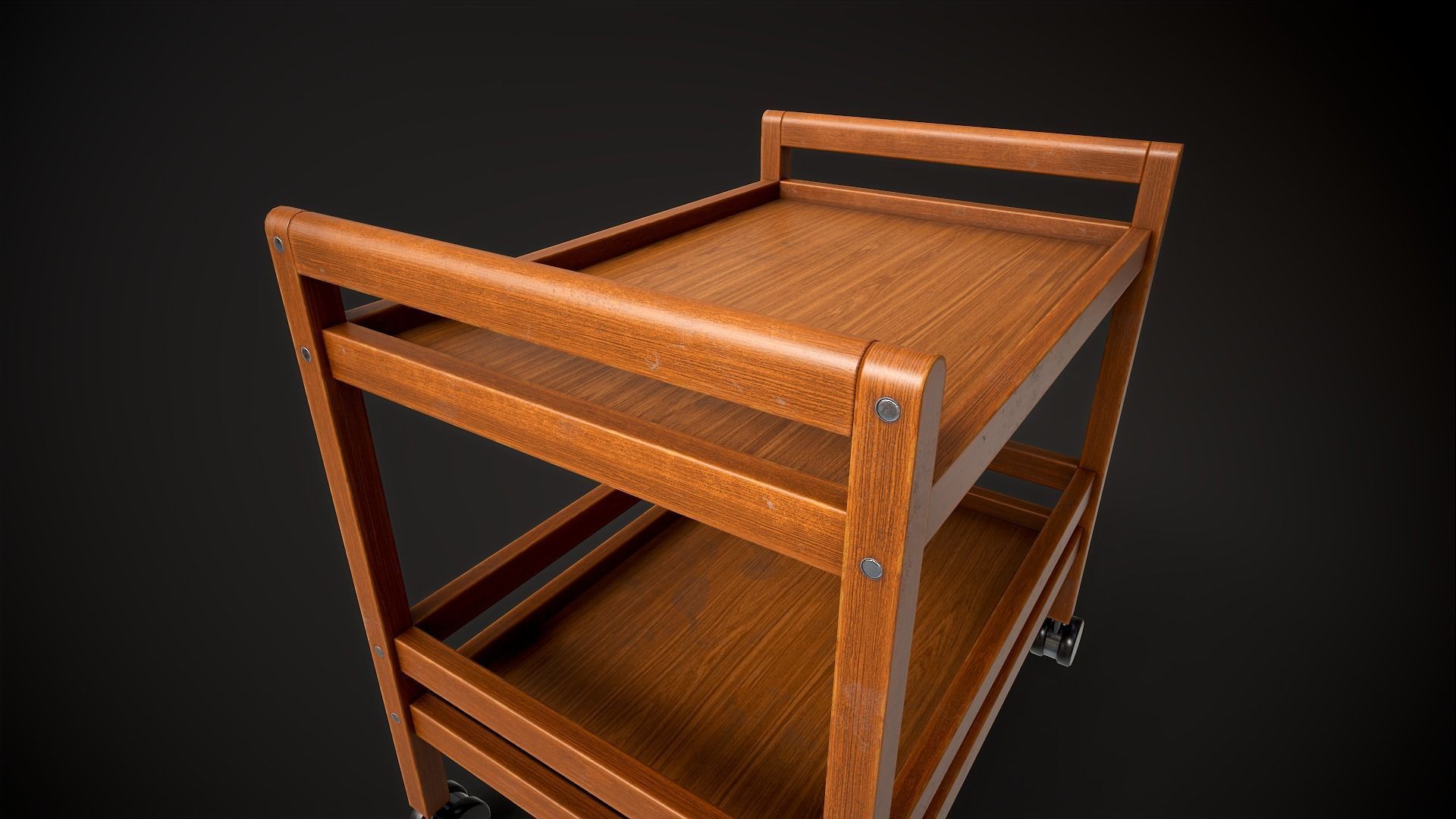 Office trolley Low-poly 3D model_6