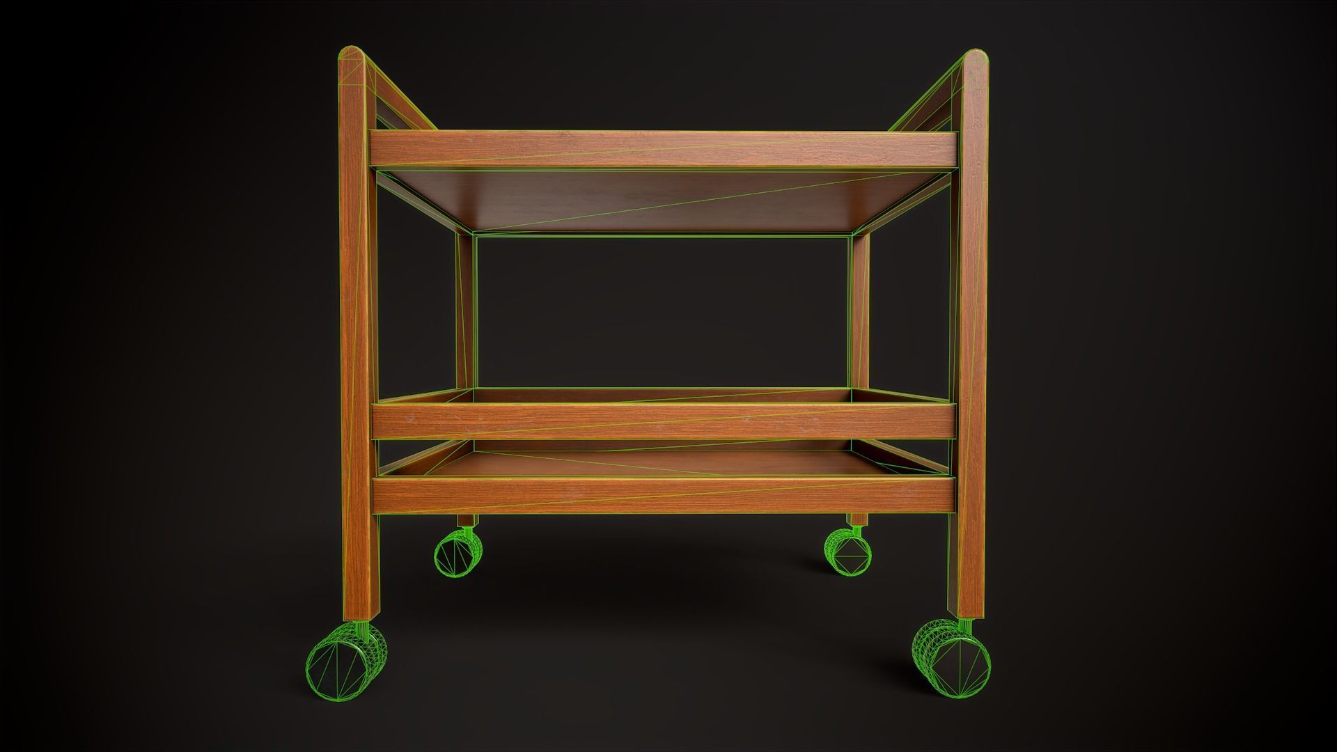 Office trolley Low-poly 3D model_8