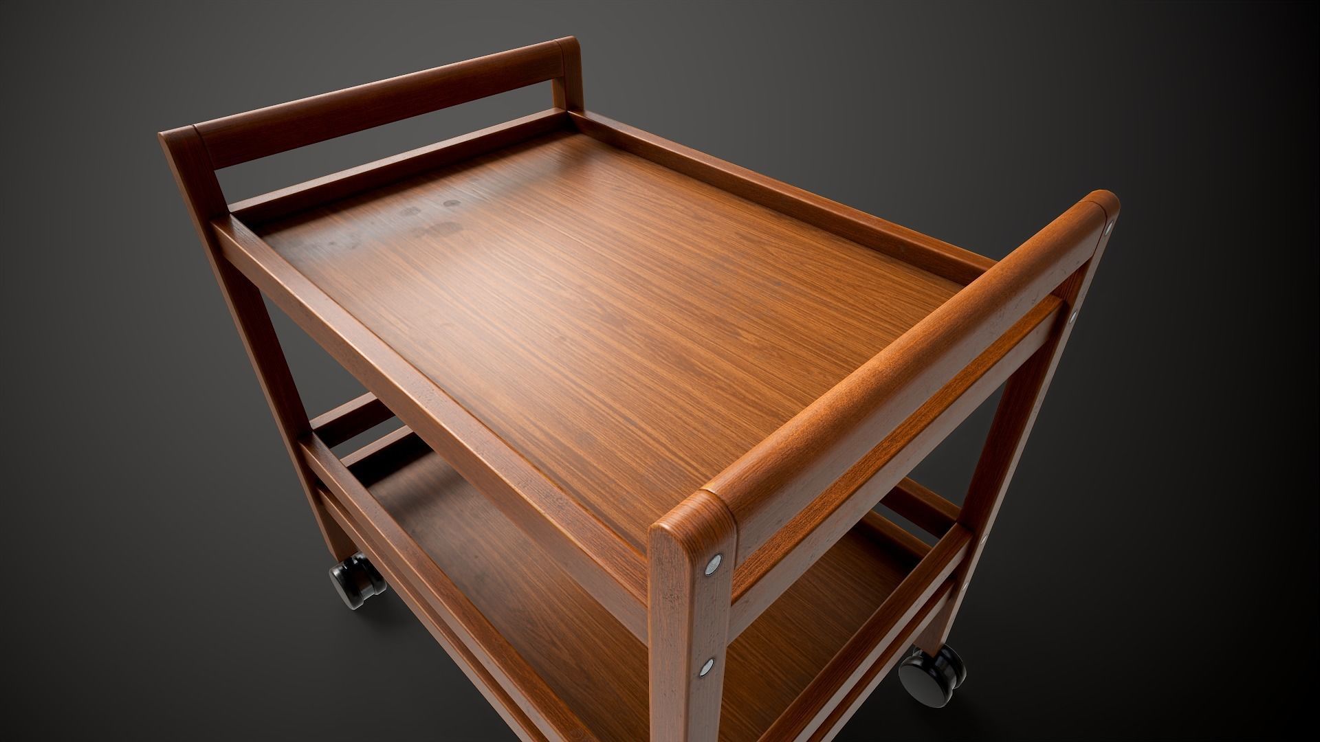 Office trolley Low-poly 3D model_7