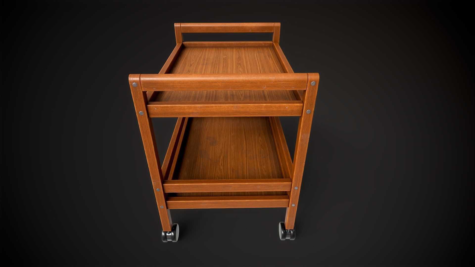 Office trolley Low-poly 3D model_1