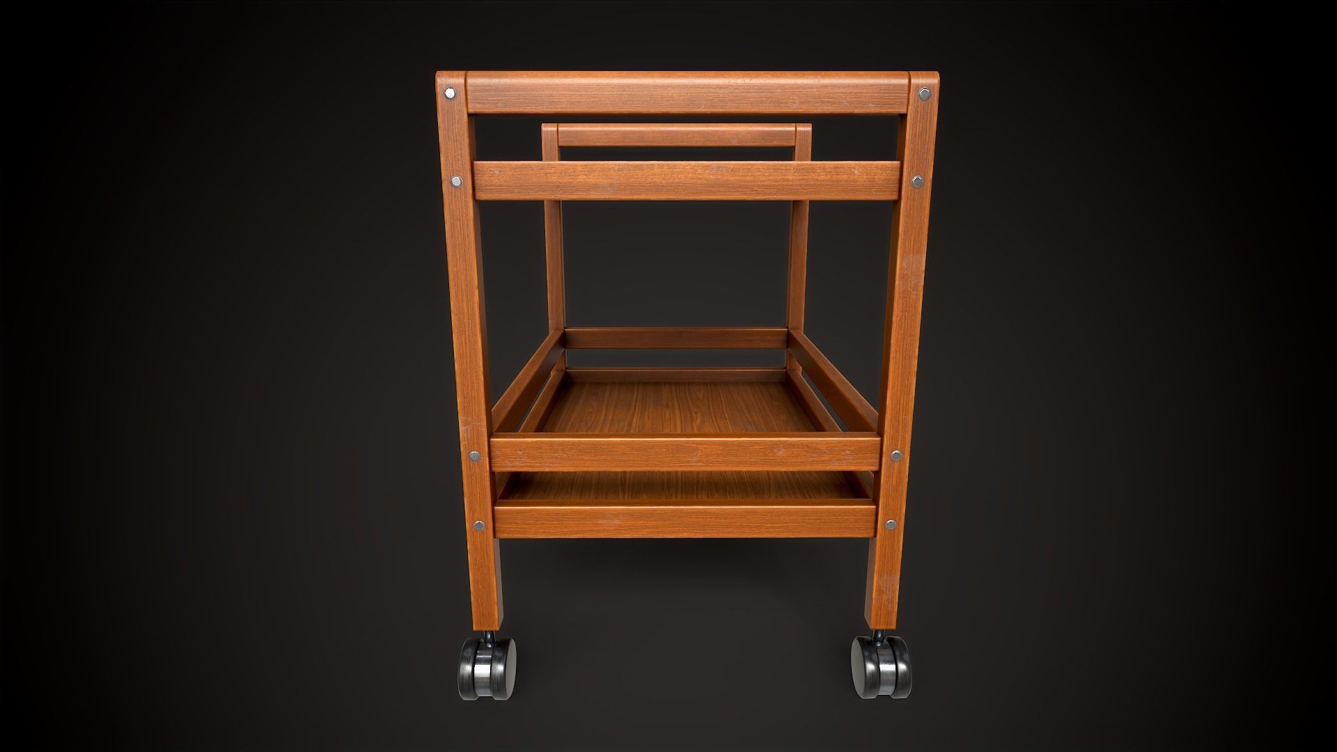 Office trolley Low-poly 3D model_3