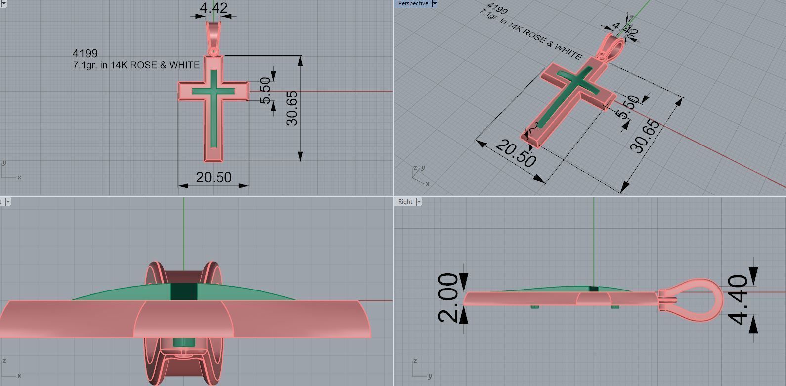 Cross Pendant 4199 3D print model_4