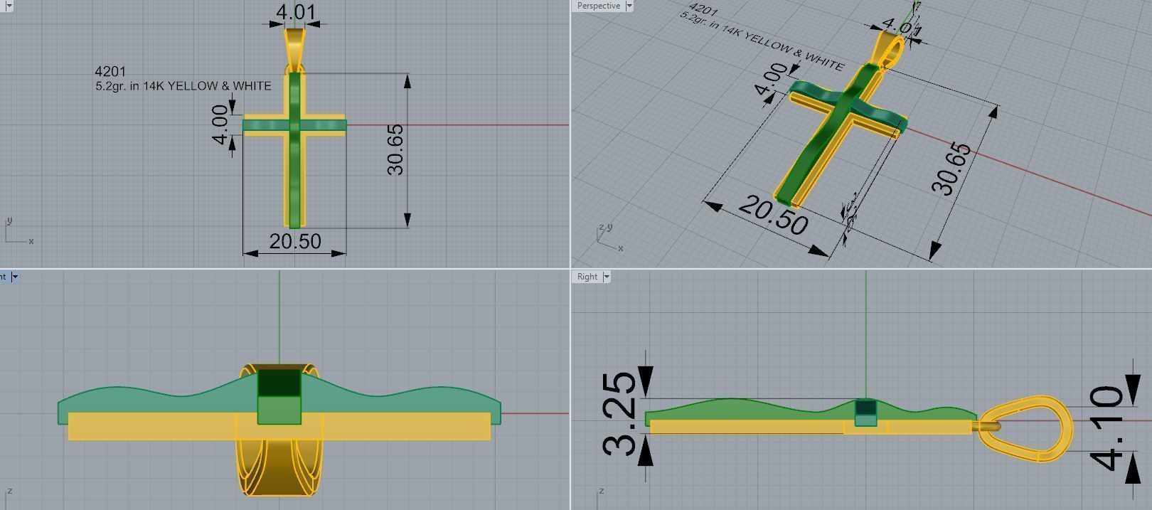 Cross Pendant 4201 3D print model_4