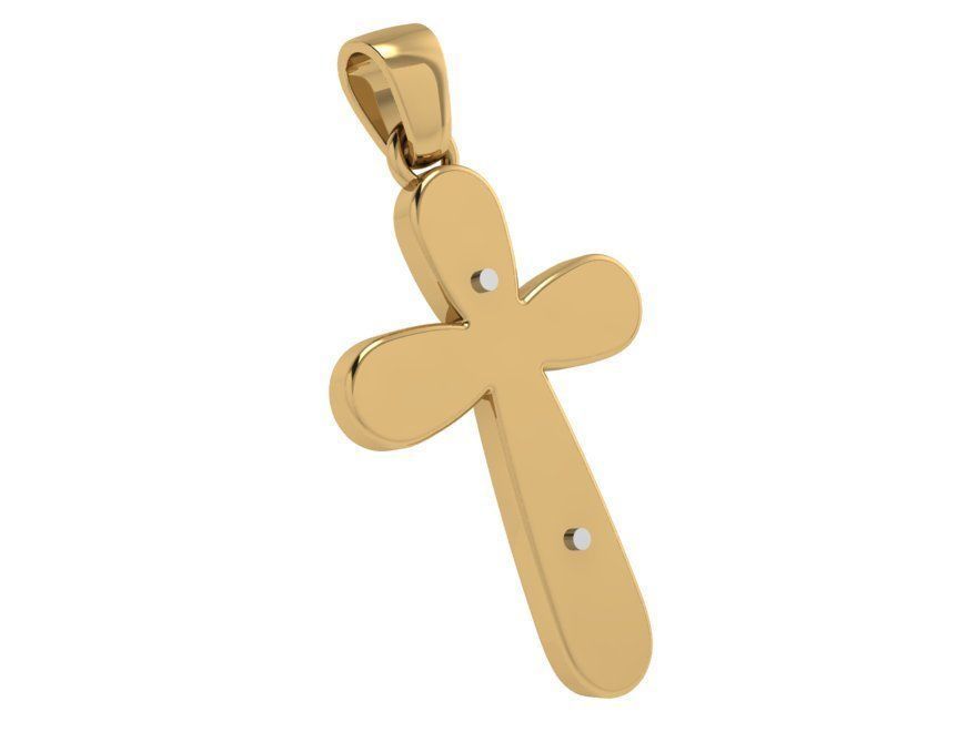 Rounded Cross Pendant 4204 3D print model_3