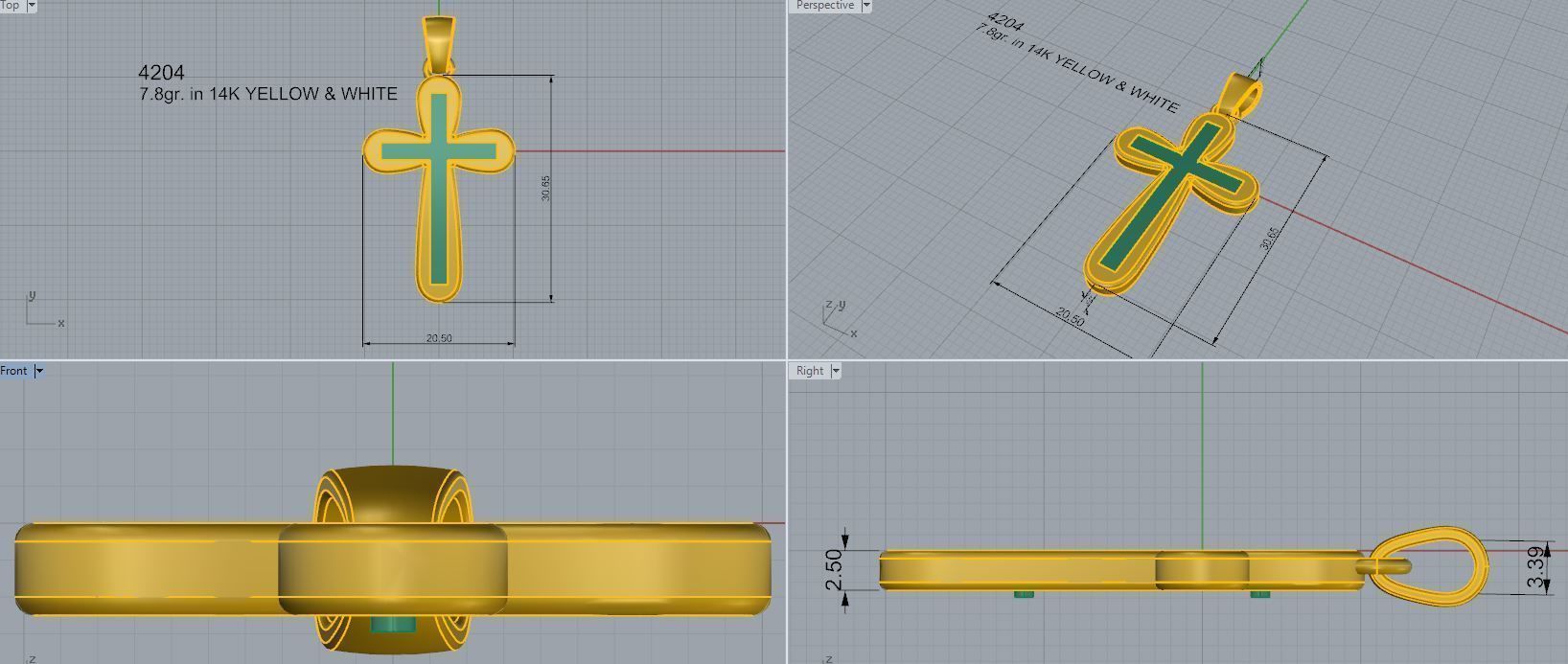 Rounded Cross Pendant 4204 3D print model_4