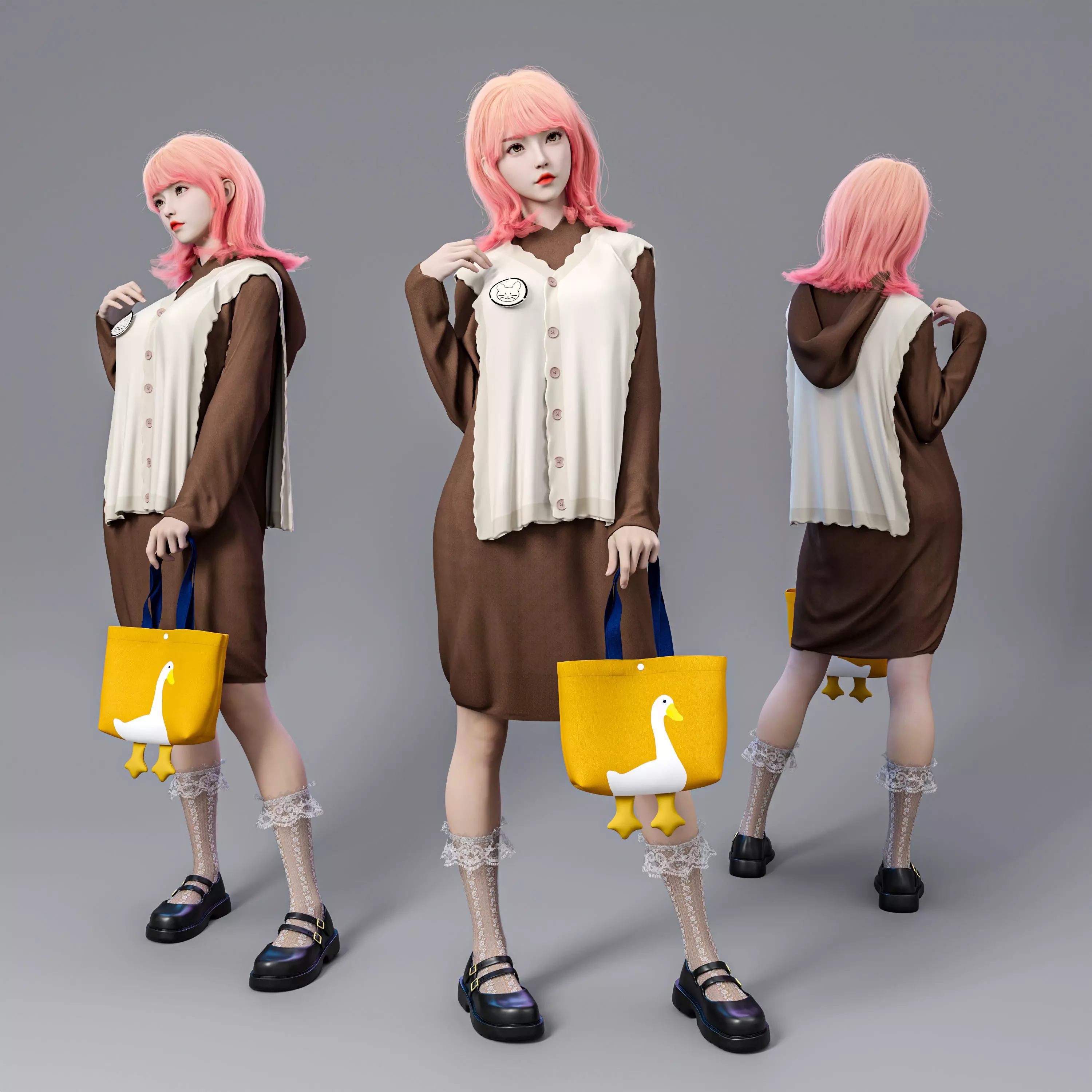 A girl in sweater Free 3D model