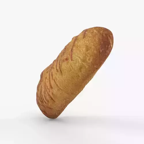 Photorealistic 3D scan of cheese bun Low-poly 3D model