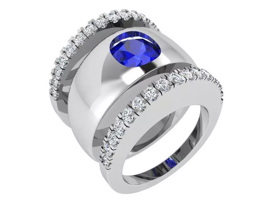 Cushion Cut Band Set 4210 3D print model