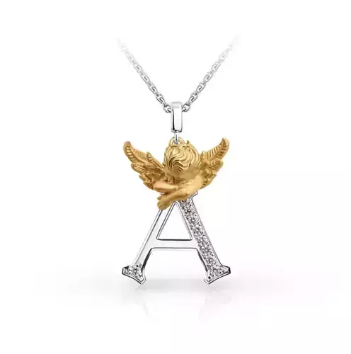 My Angel Letter Pendant Necklace 3D print model