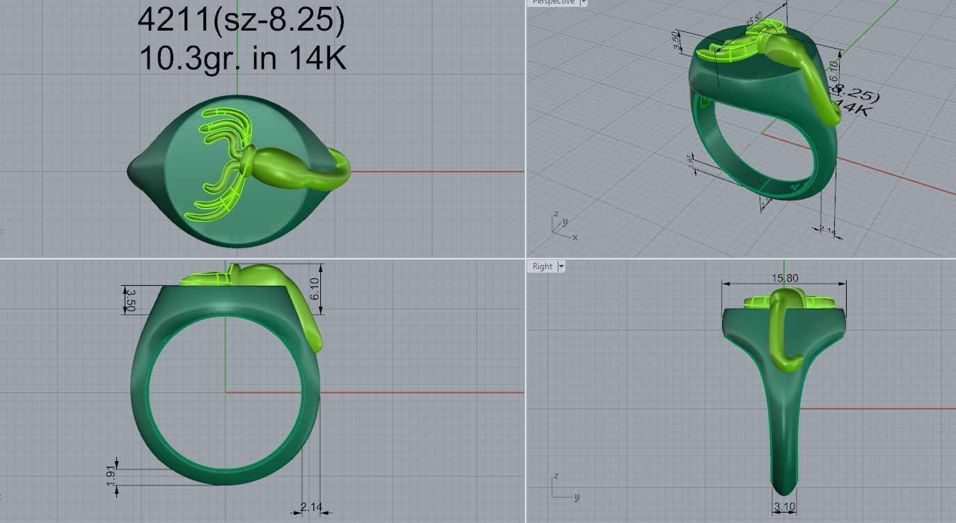 Spider Ring 4211 3D print model_5